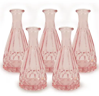 Image de Ensemble de 5 petites vases en verre, idéal pour les mariages et la décoration
