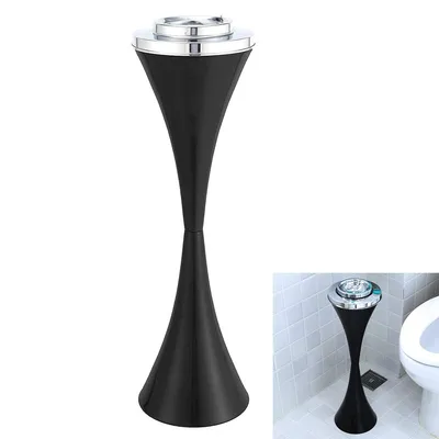 Produktbild von Bodenstehender Aschenbecher mit Deckel, Edelstahl, zeitgenössisch, selbstreinigend, winddicht, Aschenbecher für drinnen und draußen (58cm)