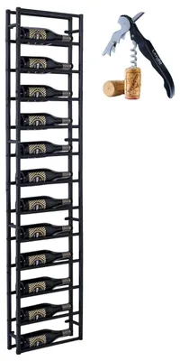 Image de Lendo Online Wine Rack Wall Vertical 12 bouteilles en acier noir
