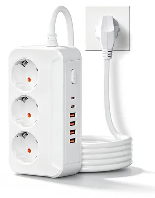 Immagine prodotto di Ciabatta multipresa con cavo da 1,8 metri e 4 porte USB-C e 2 porte USB-A