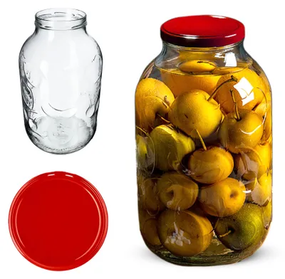 Produktbild von KADAX Weckgläser 5l, Einmachglas zum Einlegen, Einkochgläser für Schraubdeckel, Sturzglas, Marmeladenglas, Vorratsglas, Konservenglas, Rundgläser (Rot, 1 Stück)