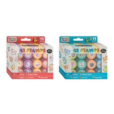 Produktbild von Set mit 12 selbstfärbenden Stempeln, rosa (Schul- und Schrein, Stempel)