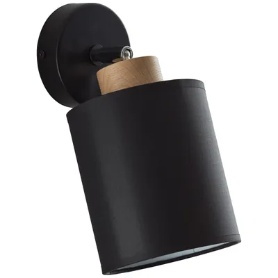 Produktbild von BRILLIANT Vonnie Wandspot schwarz/holzfarbend 99410/76