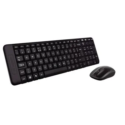 Produktbild von Logitech MK220, Volle Größe (100%), Kabellos, RF Wireless, QWERTY, Schwarz, Maus enthalten