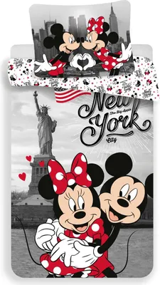 Produktbild von Disney Minnie Mouse Bettbezug, New York - 140 x 200 + 60 x 80 - Baumwolle