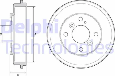 Produktbild von 2x DELPHI Bremstrommel BF525 für FORD Fiesta Mk6 Schrägheck (JA8 JR8)