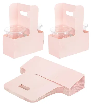 Getränkehalter mit Henkel, 25 Stück, Kraftkarton, rosa