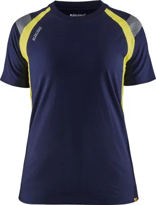 Produktbild von Blakläder® Damen T-Shirt 3402 1030 in div. Farben, Farbe:marineblau/gelb, Größe:L