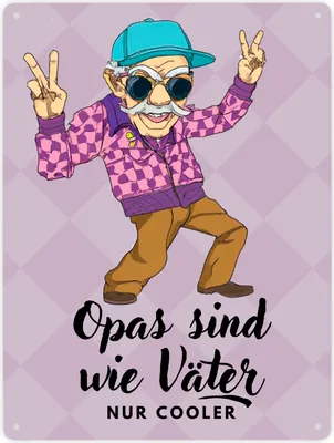 Produktbild von Opas sind wie Väter nur cooler Metallschild XXL in 28x38 cm