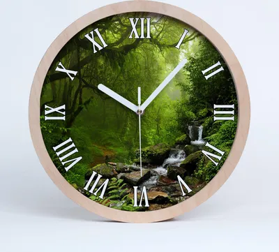 Produktbild von Holzuhr 30fi cm wanduhr - weiße Spitzen - Dschungel in nepal