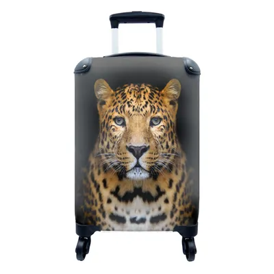 Obrázek produktu pro Kufr Příruční zavazadlo na kolečkách Malý cestovní kufr na 4 kolečkách Panther - Zvířata - černá - Velikost kabiny < 55x40x23 cm a 55x40x20 cm -
