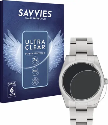 Produktbild von 6x Für Rolex Oyster Perpetual 34 Schutzfolie Savvies Displayschutz Display Schutz Folie Klar Transparent