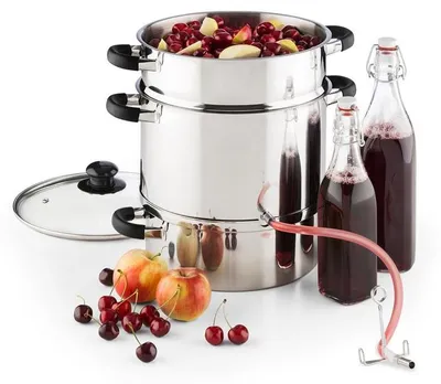 Obrázok produktu pre Klarstein Applebee, elektrický parný odšťavovač, 1500 W, 8 l, Ø25 cm, strieborný