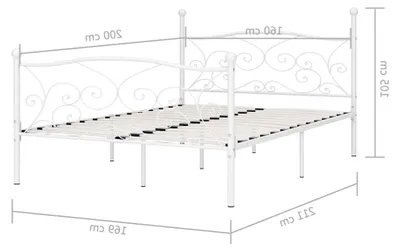 Produktbild von Bettgestell ohne Matratze mit Lattenrost - Metall weiß 160x200 cm