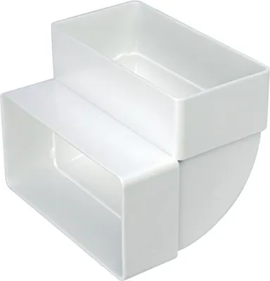 Produktbild von easyPART passend für 10006377 EUROPART Flachkanalbogen 100erF 90° vertikal beidseitig Muffe für 111x56mm Belüftungstechnik
