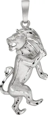 Produktbild von Anhänger Sternzeichen Löwe aus 925 Silber, Halsschmuck rhodiniert teilmattiert