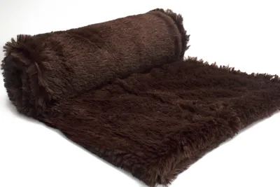 Obrázek produktu pro Pletené minky vlasy, shaggy, shaggy (18 mm) tmavě hnědé 50x160 cm