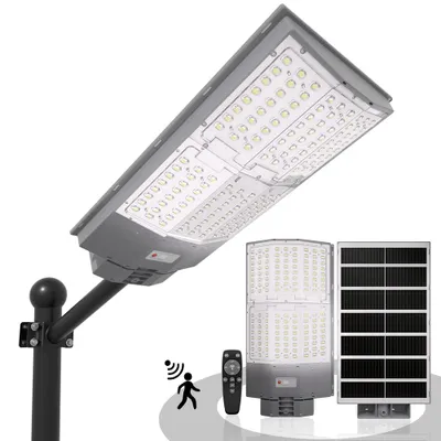 Produktbild von 2000W LED Solar Straßenlampe 144 LEDs mit Bewegungsmelder und Fernbedienung, IP67 wasserdicht, Solarleuchte Außen für Garten und Hof, Kaltweiß