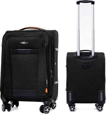 Produktbild von RGL S030 L Reisekoffer Stoffkoffer mit 360° Leichtlauf Doppelräder Trolley mit Zahlenschloss Schwarz