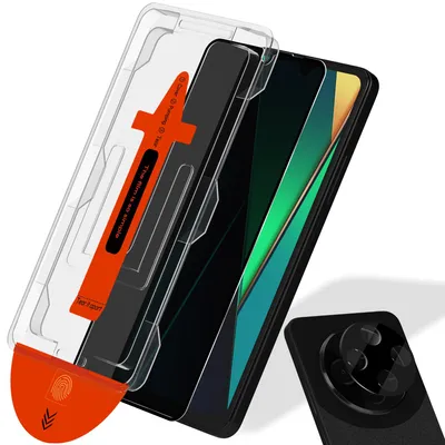 Produktbild von 1-Pack Xiaomi Poco C75 Displayschutzfolie Privacy & 1-Pack Kameraschutz - Gehärtetes Glas | [Automatische Installation] - Blasenfrei