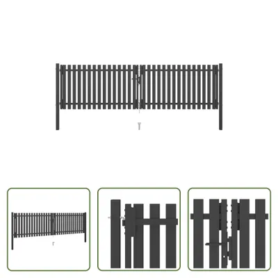 Obrázok produktu pre The Living Store záhradná brána oceľová 4x1,25 m antracitová