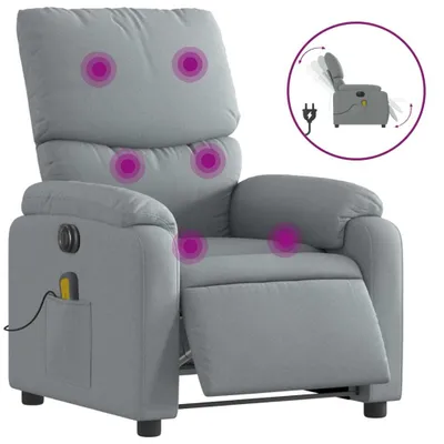 Produktbild von Massagesessel Elektrisch Hellgrau Stoff