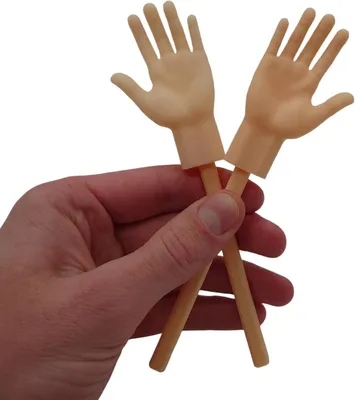 Imagen del producto de Manitas diminutas: Pequeñas manos con palo – Un gadget y regalo divertidos – Marionetas de dedo