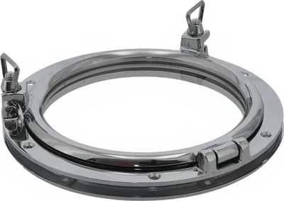 Produktbild von Bullauge rund, Fenster für Boote, Marine, Messing verchromt Größe: 182 mm