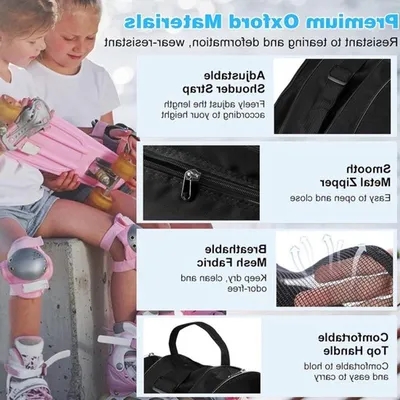 Multifunktionale Skate-Tasche für Kinder und Erwachsene - Ideal für Inline-Skates, Eislaufen und Skifahren mit verstellbarem