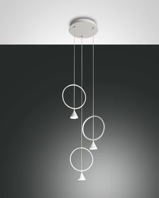 Produktbild von Fabas Luce LED Pendelleuchte Sirio Ø400mm 24W Warmweiß Weiß dimmbar