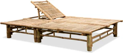 Image de vidaXL Chaise longue pour 2 personnes en bambou