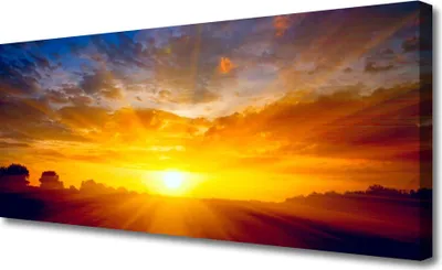 Produktbild von Tulup Leinwand-Bilder 125x50 Wandbild Canvas Kunstdruck Sonne Landschaft