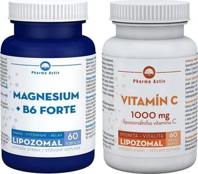 Obrázek produktu pro Lipozomal Vitamín C 1000 mg 60 kapslí + Lipozomal Magnesium + B6 forte 60 tobolek
