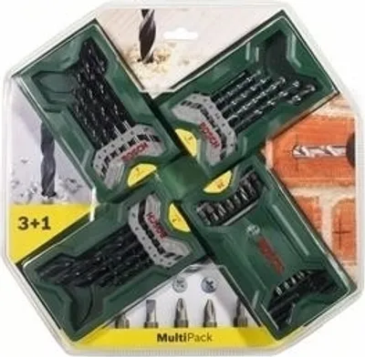 Produktbild von Bohr- Schrauberbit-Set 3+1, Mini-X-Line, Metall-, Stein-, Holzbohrer, Bit-Set