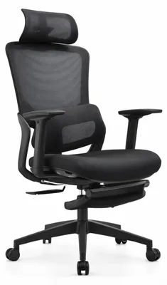 Zdjęcie produktu dla Ergonomiczne krzesło biurowe z oparciem z siatki i regulowanym zagłówkiem