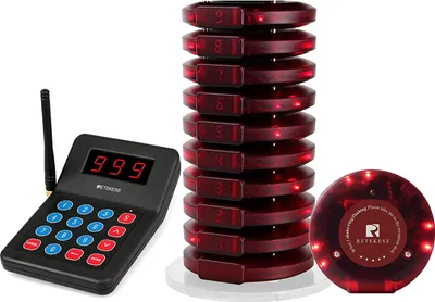 Produktbild von Retekess T119 Bezdrátový vyvolávací systém, Customer Call System, Wireless Call System s 10 Pgers v Restaurant Cafe Pizzeria Bary (černá)