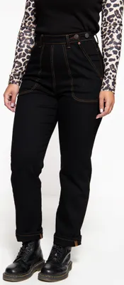 Produktbild von Queen Kerosin 50´s Vintage Fit Black Damen Jeans Grösse: 29, Länge: Lang