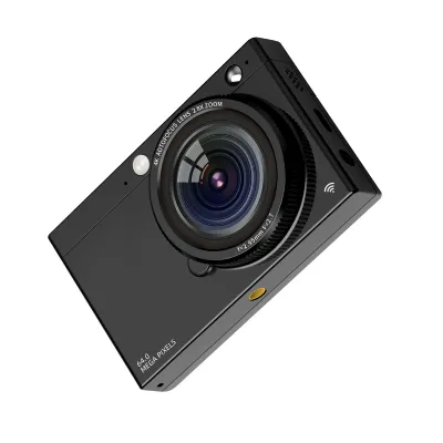 Zdjęcie produktu dla Przenośna kamera cyfrowa 4K CCD, cyfrowa kamera wideo WiFi, 64 MP, ekran IPS 2,83 cala, ręczne/automatyczne ustawianie ostrości, 28-krotny zoom cyfrowy, wbudowana lampa błyskowa, 80 efektów filtrów, prezent urodzinowy i festiwalowy dla studentów, nastolatków, przyjaciół