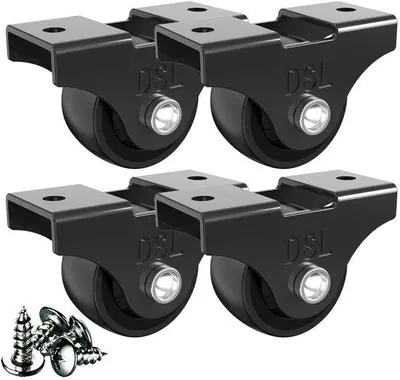 Image de Roulettes universelles robustes pour chariot, 25 mm, noires, avec vis, 40 kg, 4 roulettes à fourche, universelles, roulettes robustes pour meubles