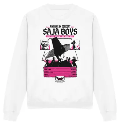 Immagine prodotto di Felpa unisex "K-Pop Demon Hunters - 'Saja Boys Unalive'" per uomo/donna, taglia L, colore bianco (codice prodotto: TV42668)