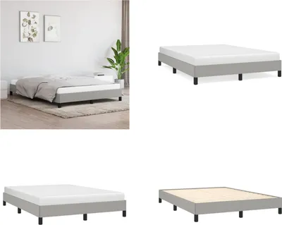 Produktbild von vidaXL Bettgestell Hellgrau 140x200 cm Stoff - Bettgestell - Bettgestelle - Bettrahmen - Bett