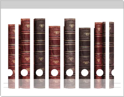 Produktbild von Wallario Ordnerrücken Sticker, selbstklebend für schmale Ordner, 8 Stück, Motiv Alte Bücher mit rotem und braunem Ledereinband