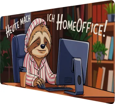 Produktbild von Faultier im Homeoffice Schreibtischunterlage 89x40cm XXL Mauspad