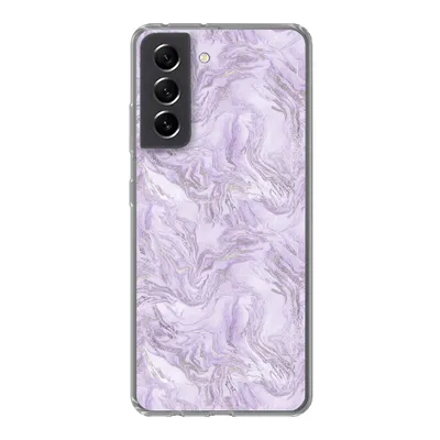 Produktbild von MuchoWow® Handyhülle Schutzhülle Hülle für Samsung Galaxy S21 FE Marmor - Silber - Muster Silikon Softcase Handy Hülle - Mobiltelefonhülle