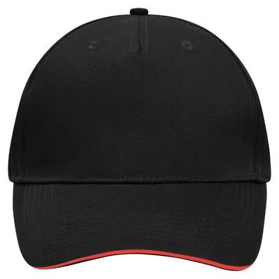 Produktbild von Myrtle Beach - Baseball-Mütze Sandwichschirm LT2247 (Einheitsgröße) (Schwarz/Rot)
