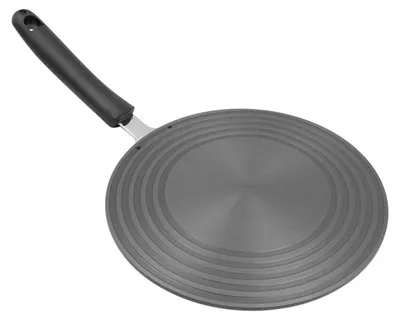 Alu-Wärmeleitplatte 24 cm schwarz mit Griff für Gasherd