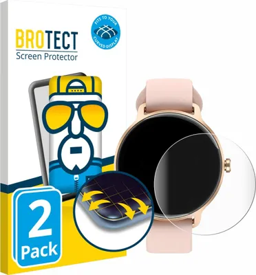 Produktbild von 2x BROTECT Fullscreen Schutzfolie für Yoever Smartwatch 1.27" Displayschutz Folie Fullcover Klar Transparent