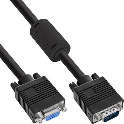 Produktbild von InLine® S-VGA Verlängerung, 15pol HD Stecker / Buchse, schwarz, 0,5m