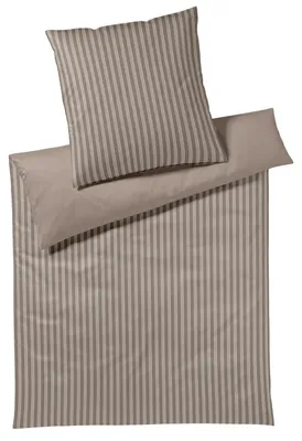 Produktbild von JOOP Flanell Bettwäsche Soft Lines brown 135x200 cm + 80x80 cm