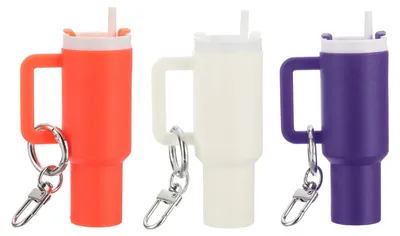 Mini-Cup-Schlüsselanhänger 3er-Set, 10 cm, mehrfarbig